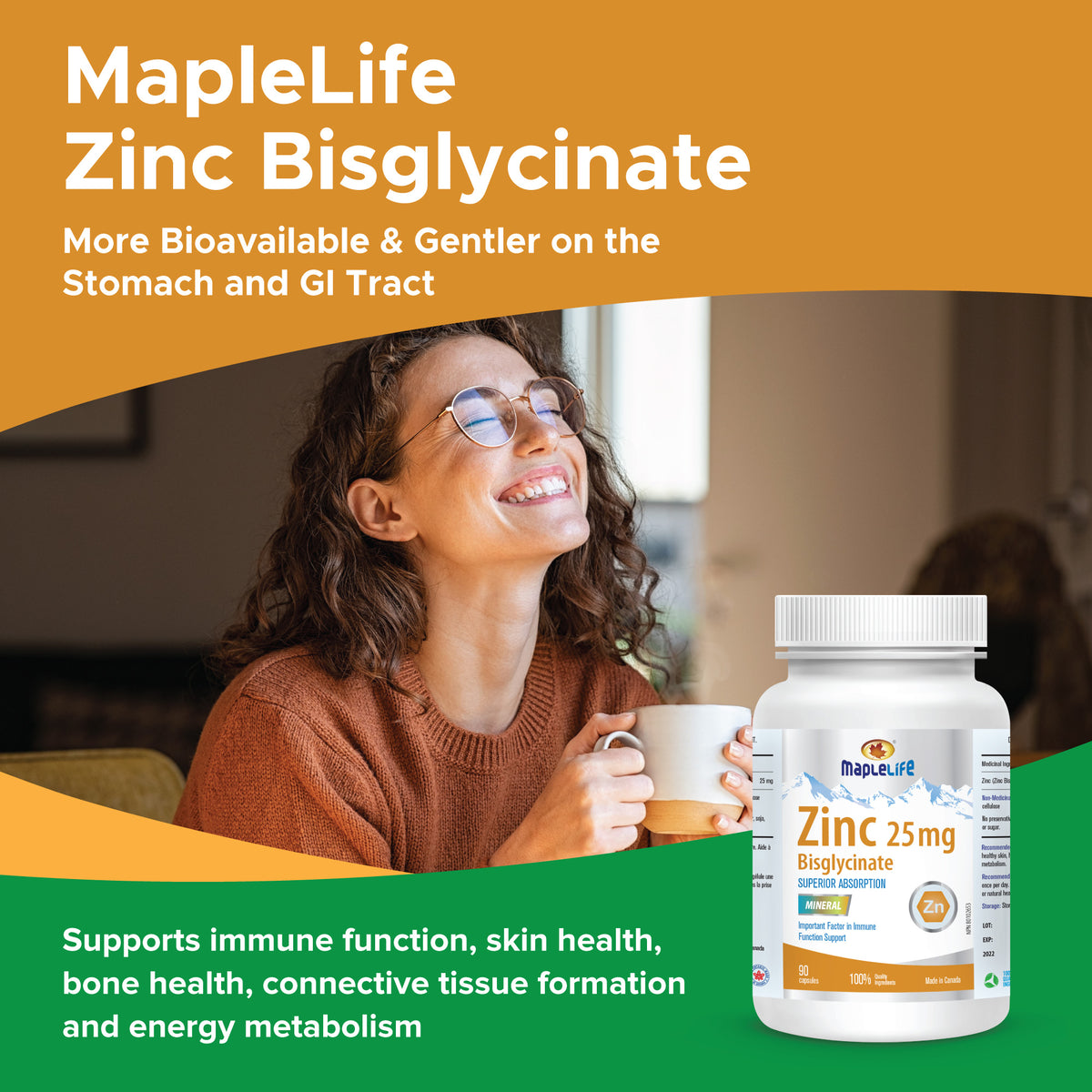 Zinc Bisglycinate 120 caps – Perfect Nutrition main image 0