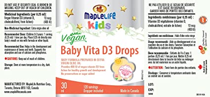 Baby Vita D3 Ingredient Label