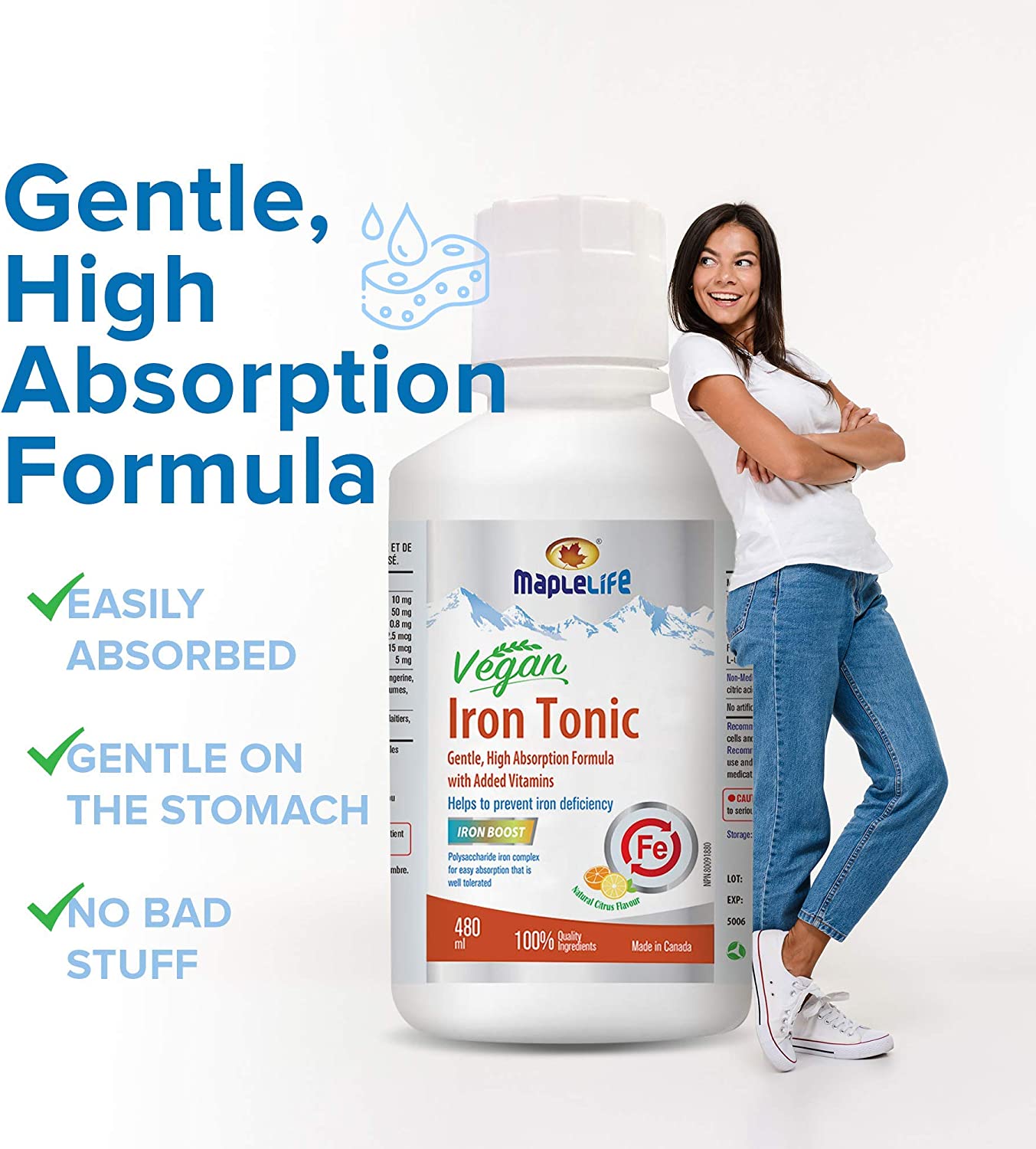 Vegan Liquid Iron Tonic with Iron Boost 480ml