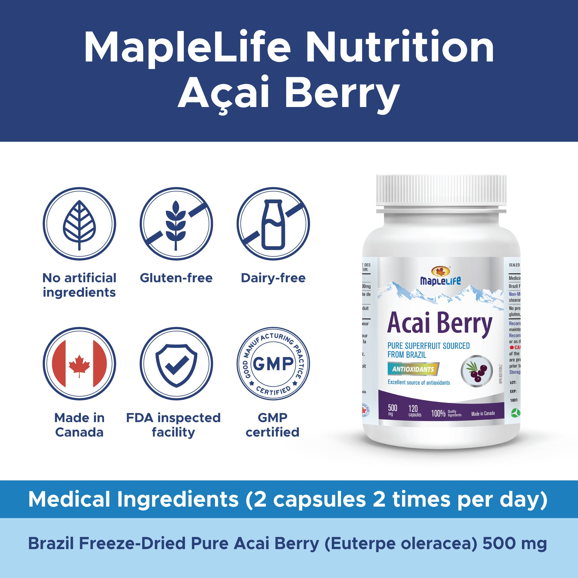 Acai Berry 500mg 120 Capsules