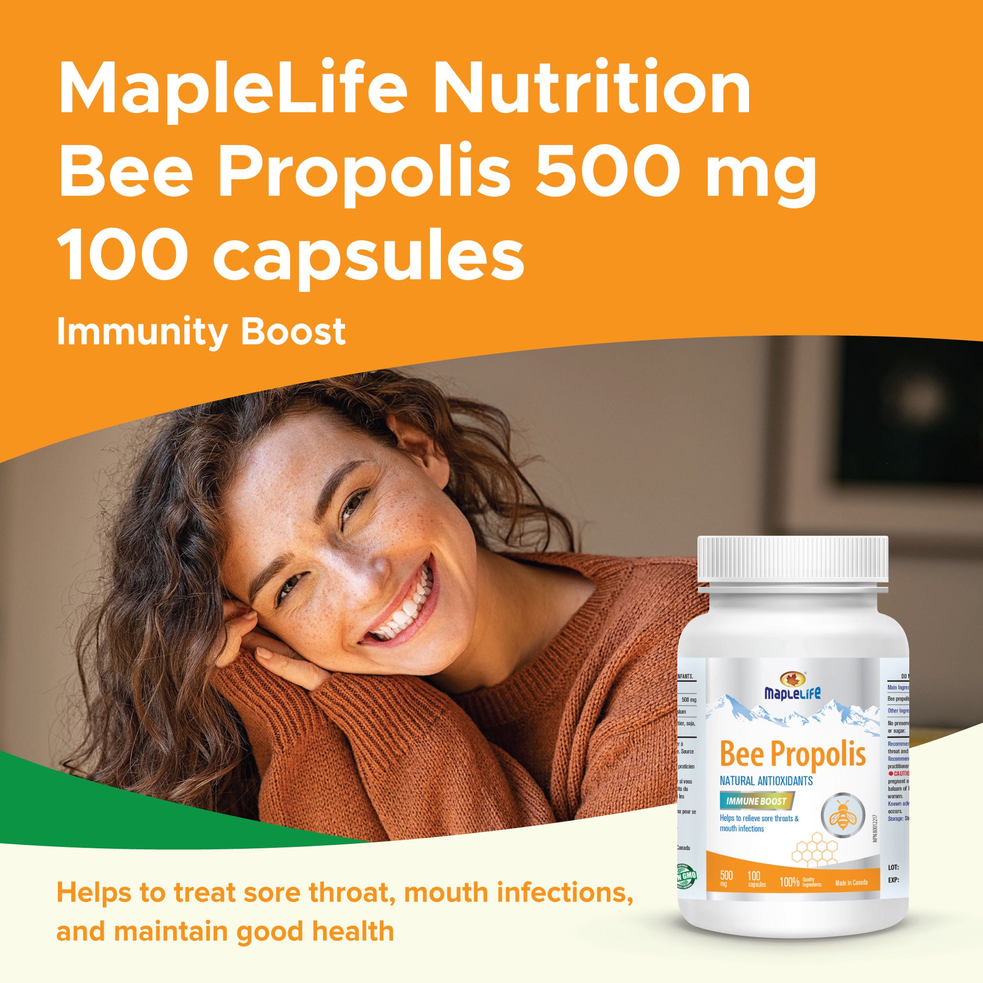 Bee Propolis 500mg 100 Capsules