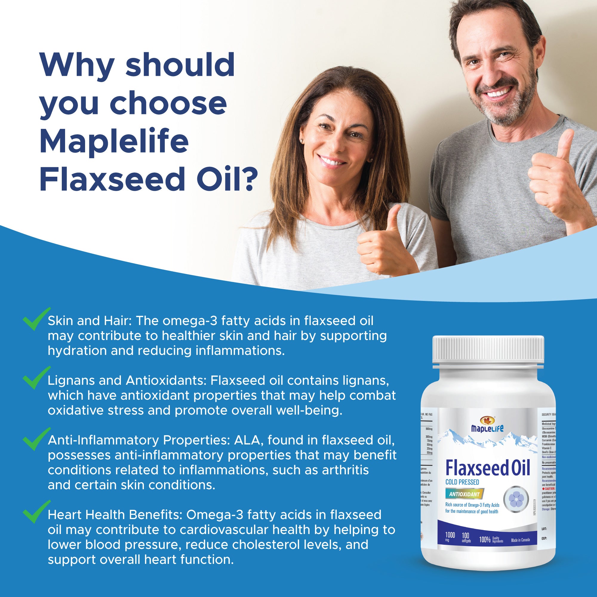 Flaxseed Oil 1000mg 100 Softgels