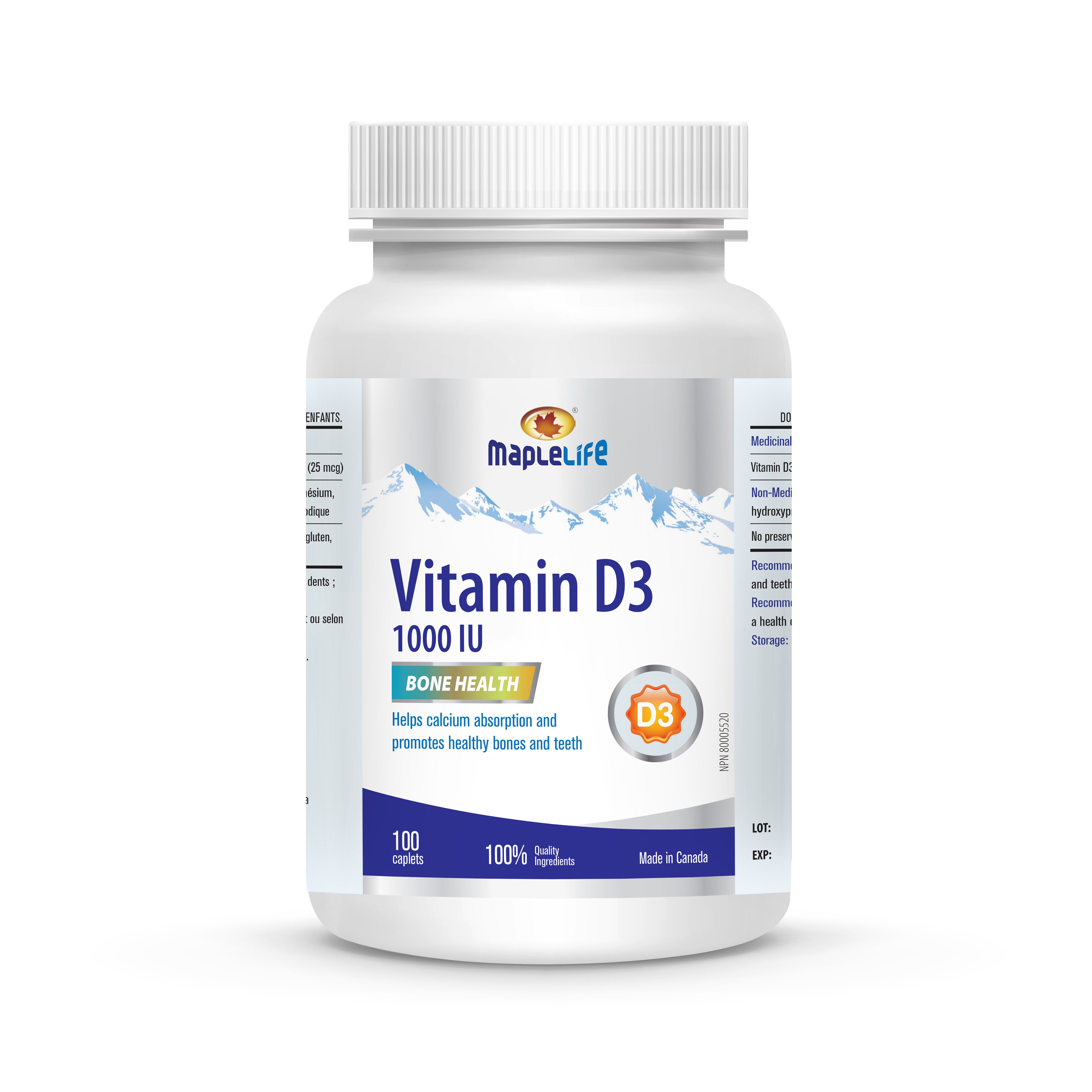 Vitamin D3 1000IU 100 Tablets