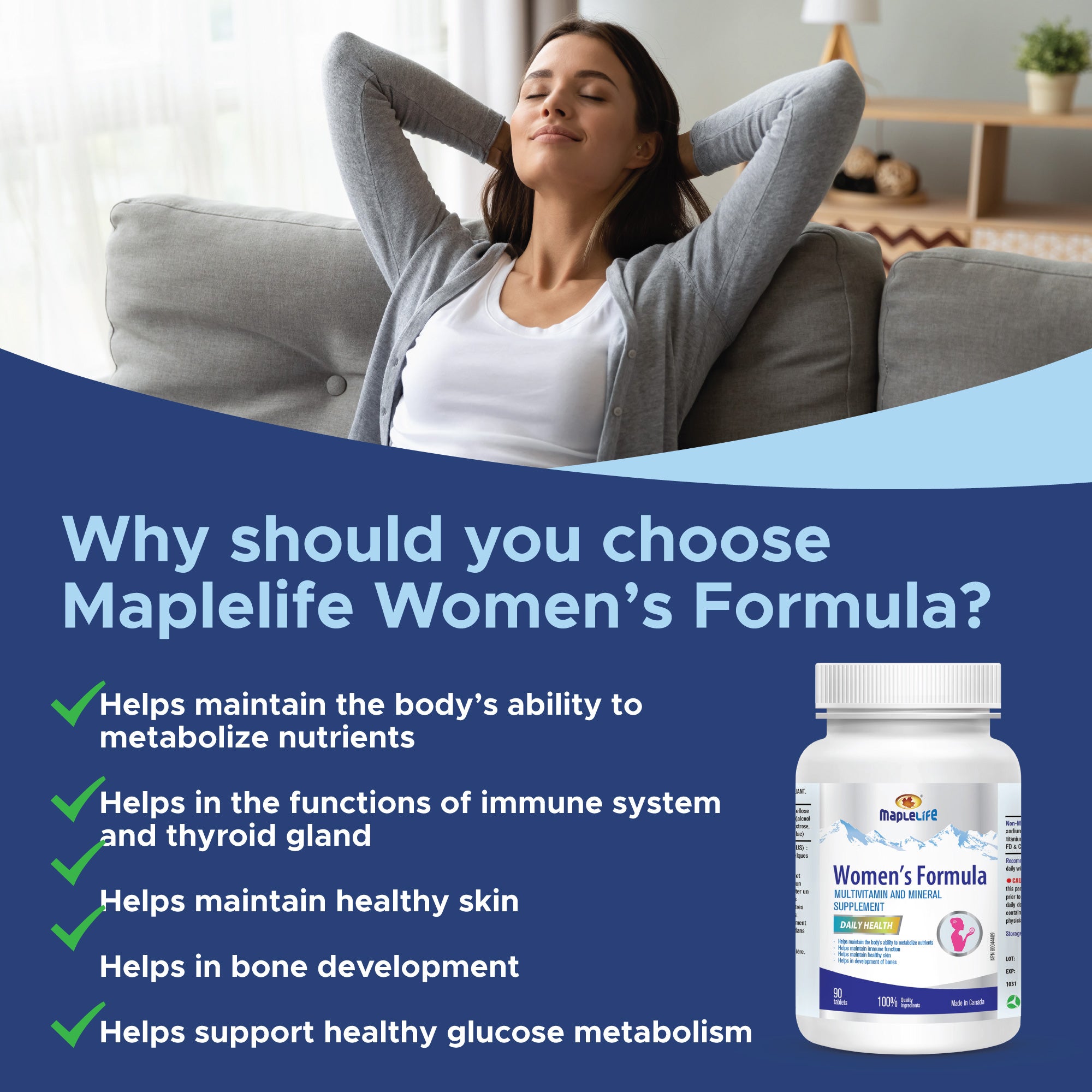Women's Formula Multivitamin and Mineral Supplement 90 Tablets