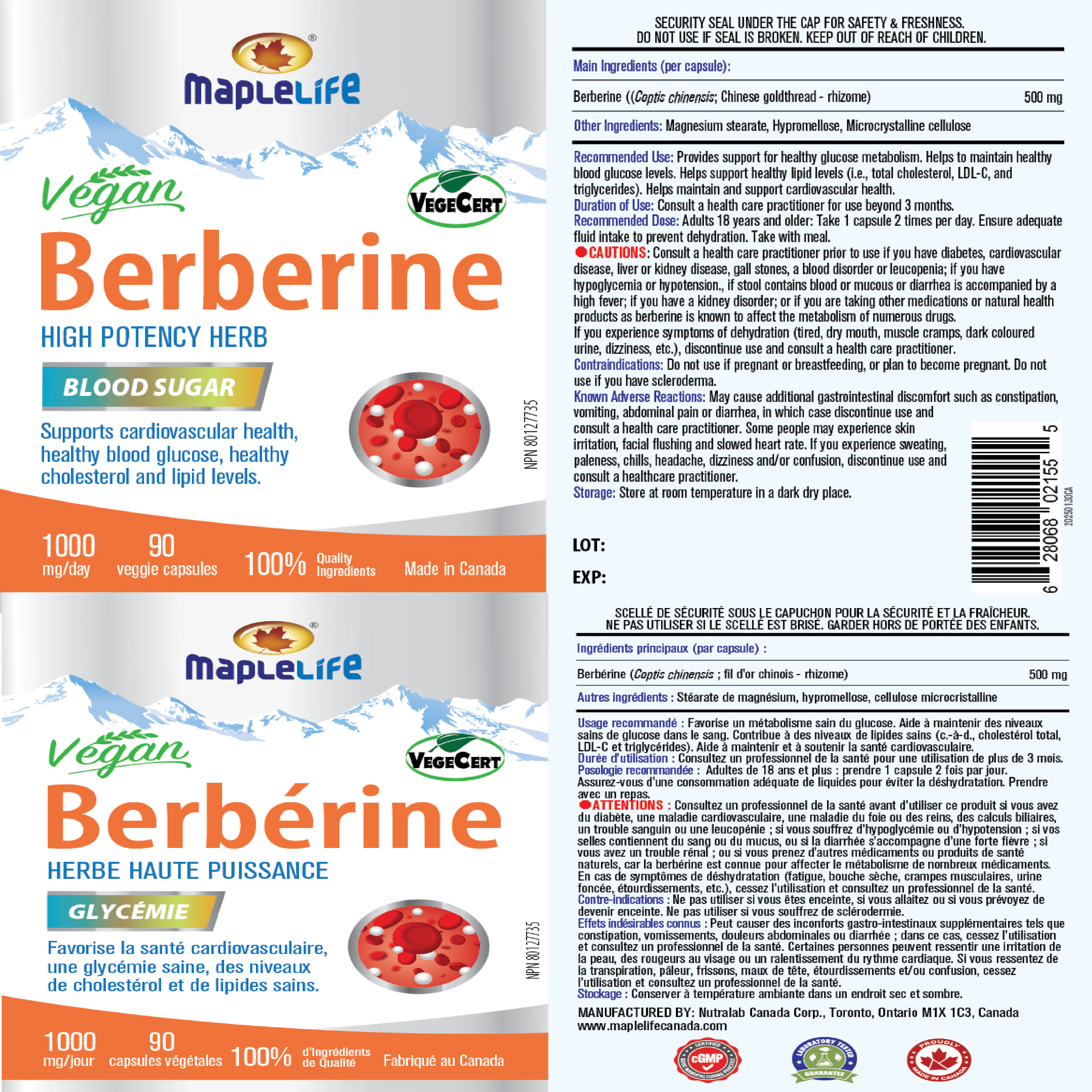 Berberine 90 Veggie Capsules