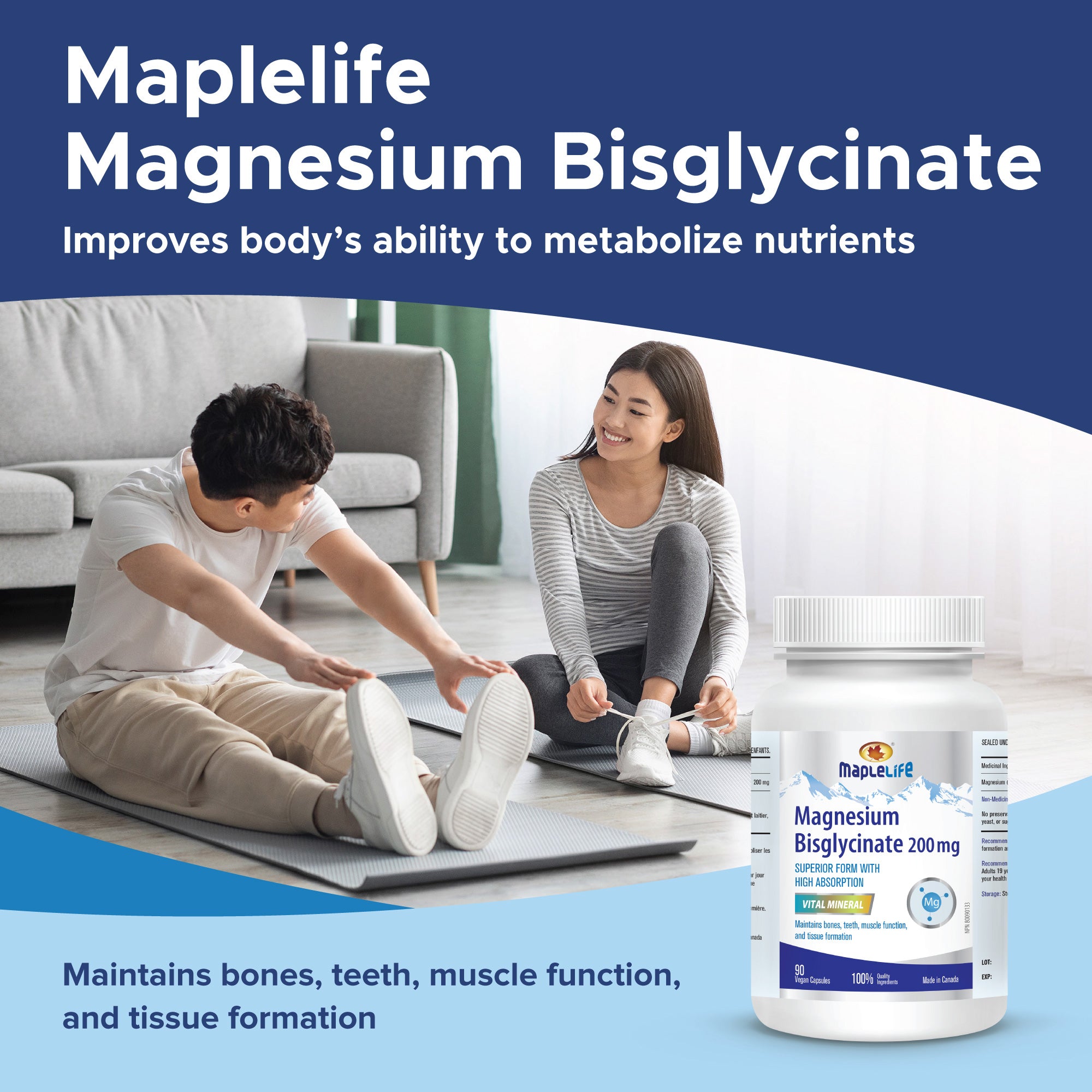 Magnesium Bisglycinate 200mg 90 Capsules