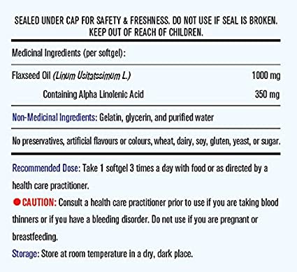 Flaxseed Oil 1000mg 100 Softgels