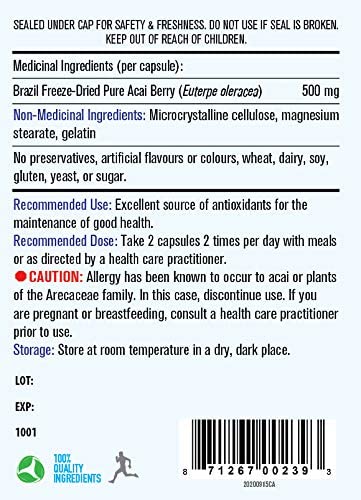 Acai Berry Ingredient Label