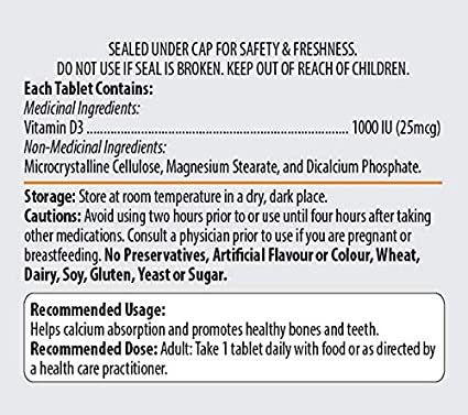 Vitamin D 1000IU 100 Tablets