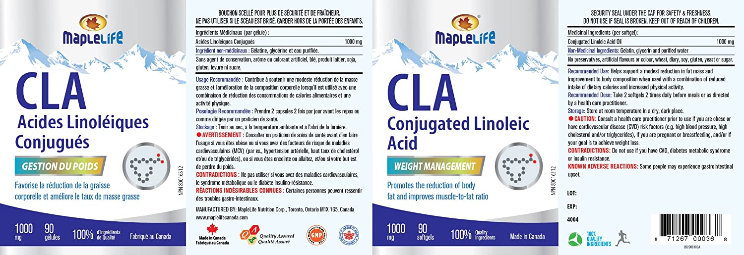 Conjugated Linoleic Acid (CLA) 1000mg 90 softgels