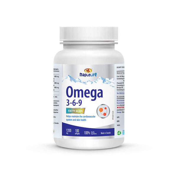 Omega 3-6-9 Flaxseed, Fish and Borage Oil Softgel, 1200mg 100 softgels Product Image