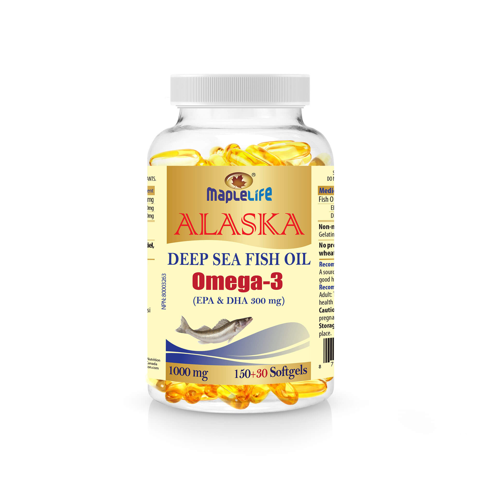 Omega 3 Fish Oil 1000mg 180 Softgels Product Image